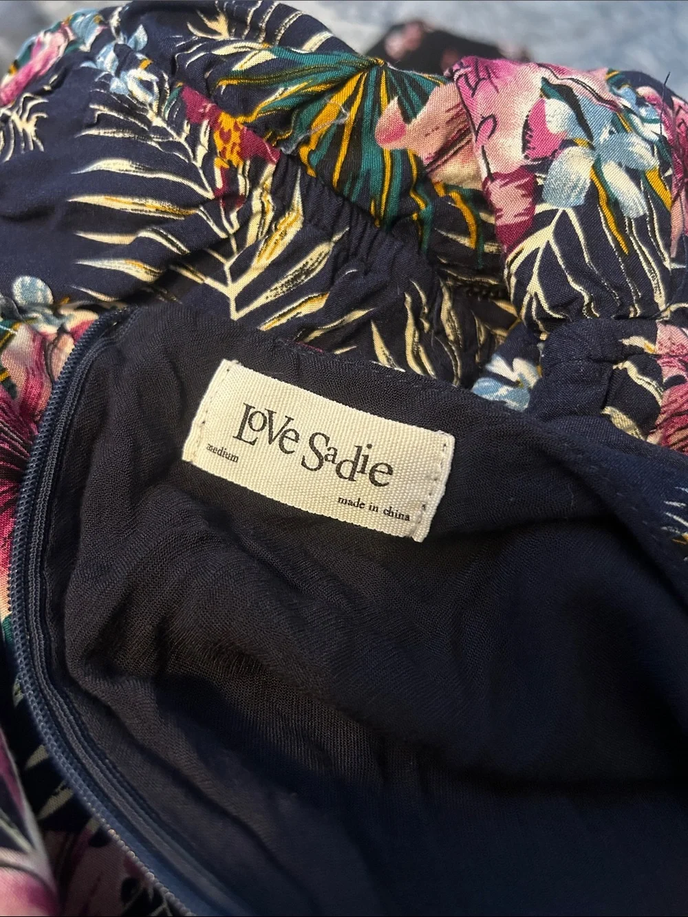 Love Sadie Navy Floral Romper